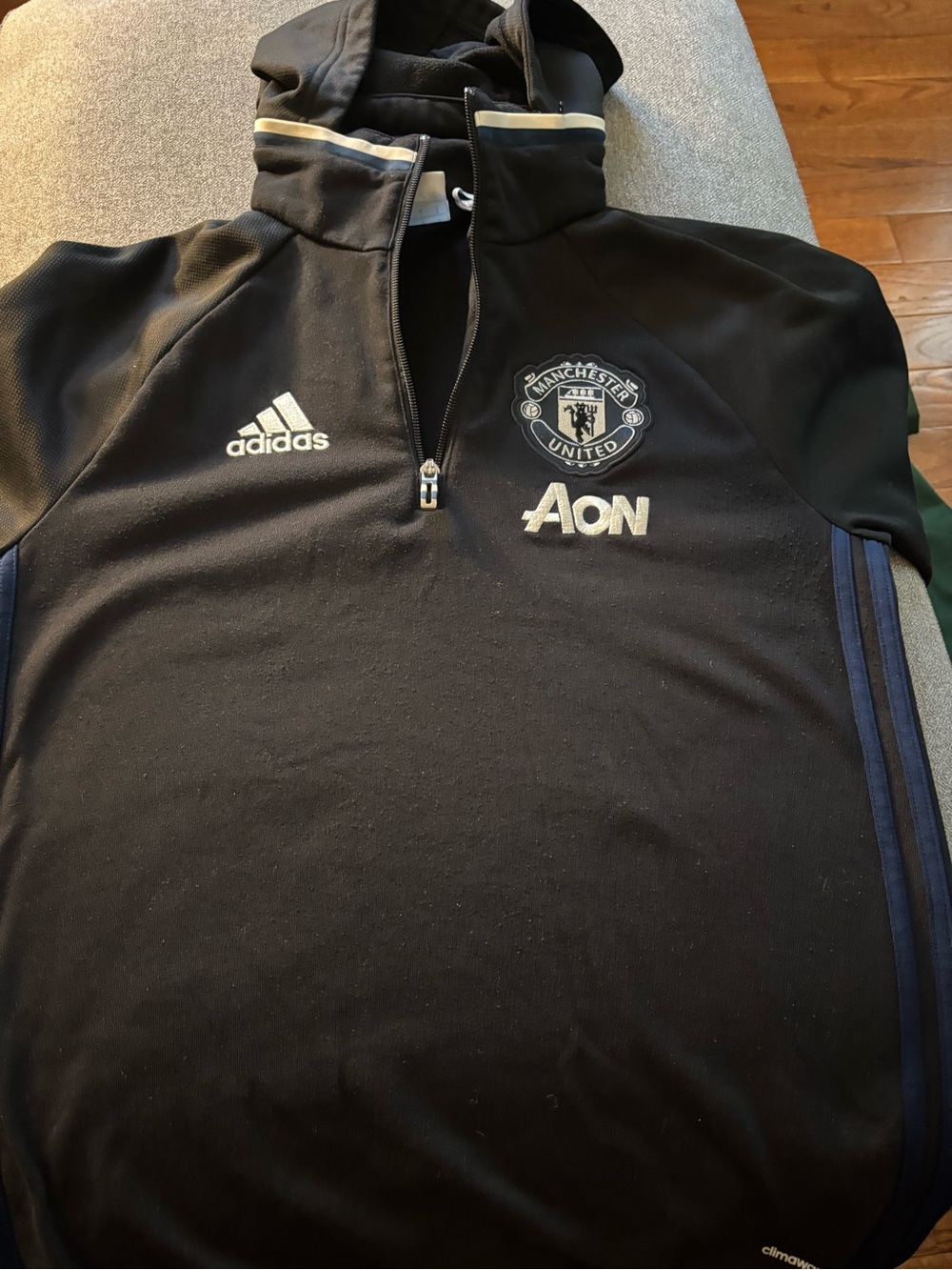 adidas Men’s Black Manchester United Half-Zip Training Jacket